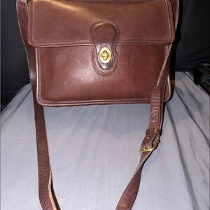 Coach Rich Brown Leather Messenger Bag